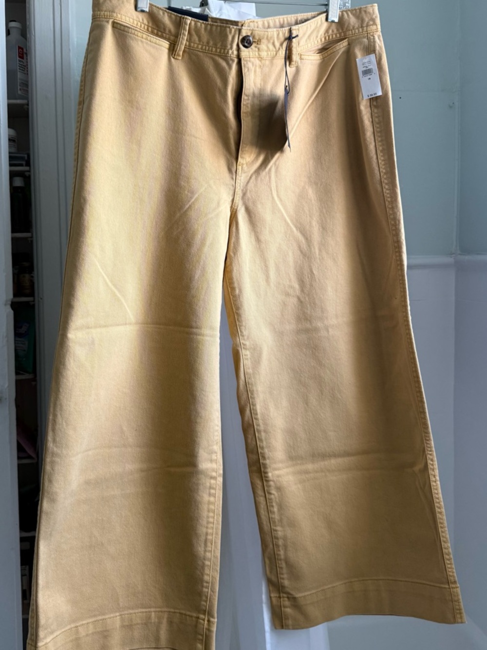 Womens GAP 16 Wide-Leg Jeans in Mustard Yellow
